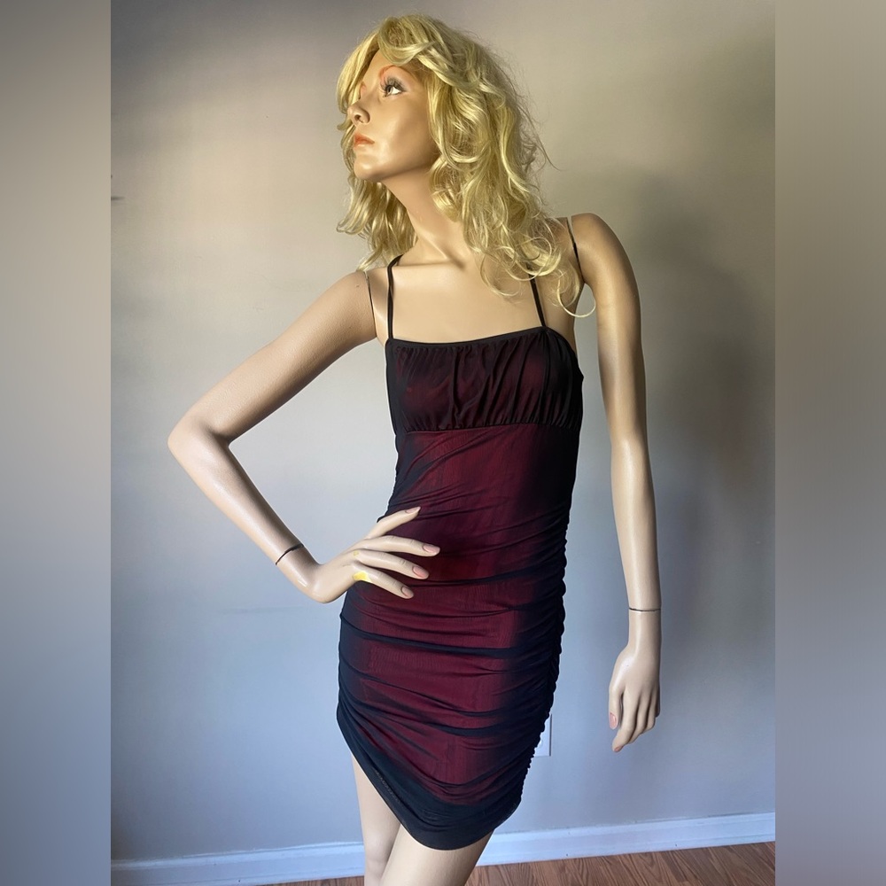 Mesh Ruched Mini Dress
